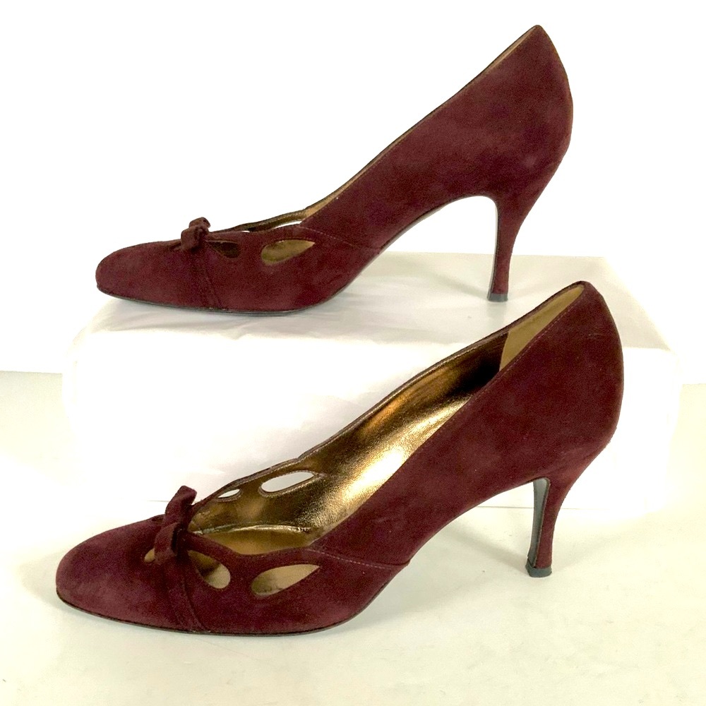 Dolce & Gabbana purple plum suede heels 38